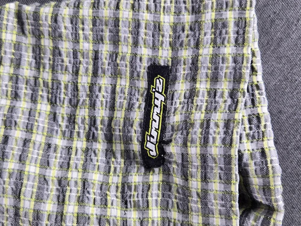 Jimmy'Z Shirt Mens Medium Gray Plaid Short Sleeve Button Up Vtg Skateboard - Picture 5 of 8
